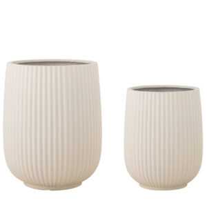 Bloomingville Set  dvou bílých keramických květináčů Selva Ø 36/45 cm
