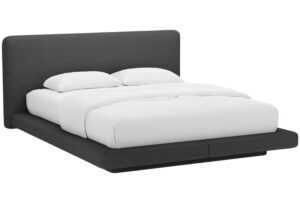 Micadoni Tmavě šedá dvoulůžková postel Linea 180 x 200 cm