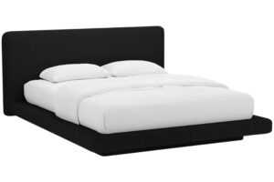 Micadoni Černá dvoulůžková postel Linea 180 x 200 cm