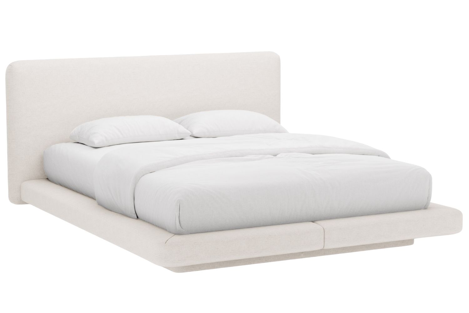 Micadoni Světle béžová dvoulůžková postel Linea 200 x 200 cm