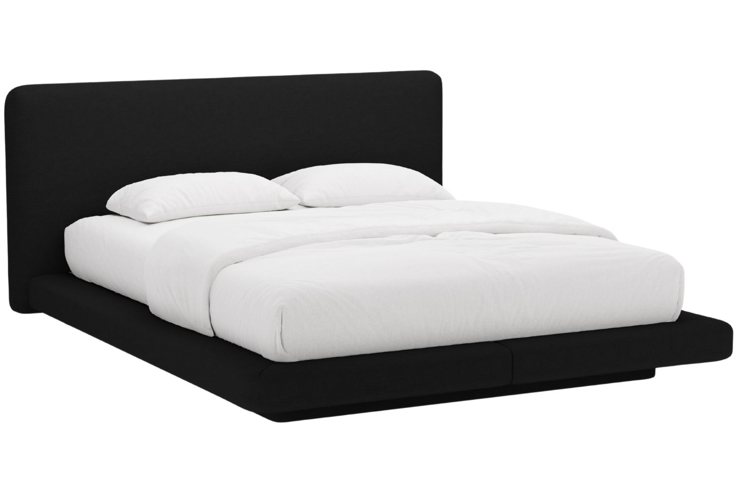 Micadoni Černá dvoulůžková postel Linea 200 x 200 cm