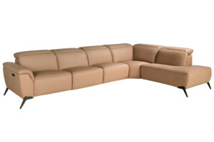 Angel Cerdá Světle hnědá kožená rohová pohovka No. 6280