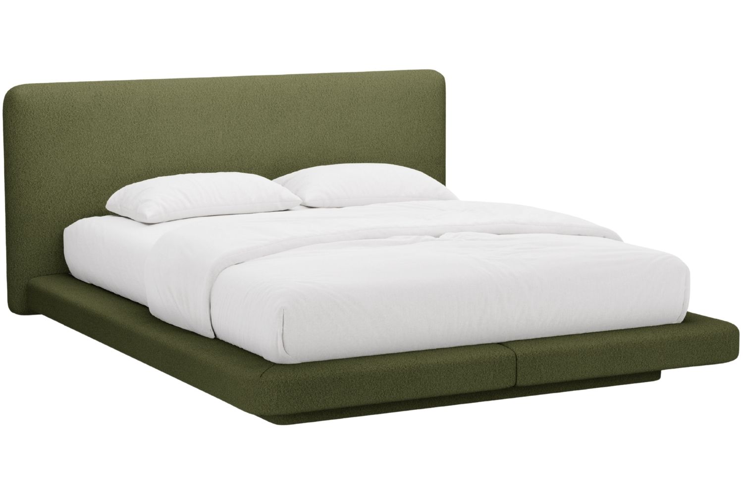 Micadoni Zelená bouclé dvoulůžková postel Linea 180 x 200 cm