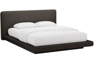 Micadoni Hnědá bouclé dvoulůžková postel Linea 180 x 200 cm