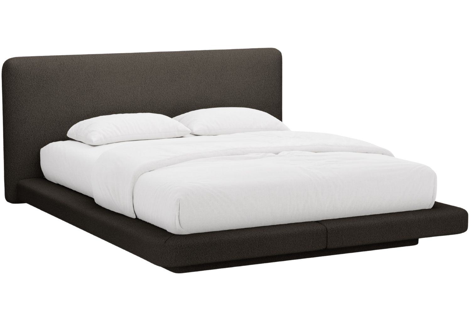 Micadoni Hnědá bouclé dvoulůžková postel Linea 180 x 200 cm