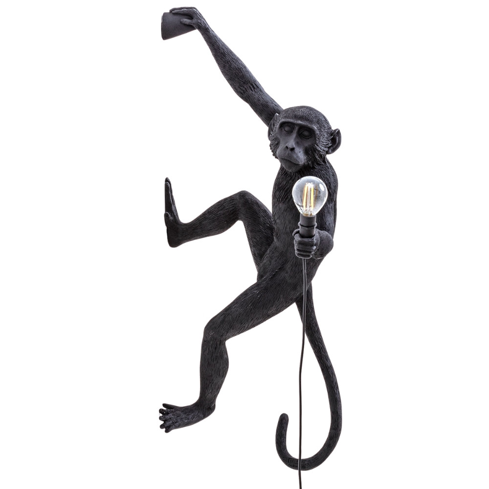 Seletti Černé venkovní nástěnné světlo Monkey