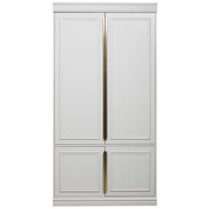 WOOOD Šedá borovicová šatní skříň Zinena I 215x110 cm