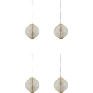 House Doctor Bílo-zlaté papírové vánoční ozdoby Alsta 8 cm