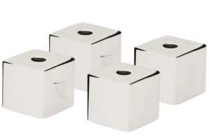 Kave Home Set čtyř lesklých nerezových svícnů Acadia 2 cm