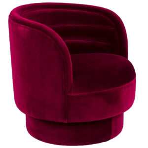 Dutchbone Fialové sametové otočné křeslo DOROTHY