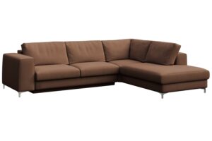 Rodier Hnědá sametová rozkládací pohovka Rene 302 cm