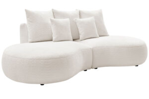 Bobochic Paris Bílá bouclé trojmístná pohovka Saint-Germain 260 cm