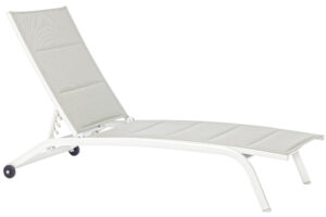 Bizzotto Bílé hliníkové zahradní lehátko Cleopas
