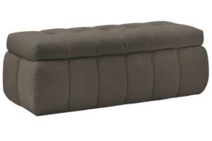 Bobochic Paris Hnědá bouclé lavice Mont-Blanc 144 cm s úložným prostorem