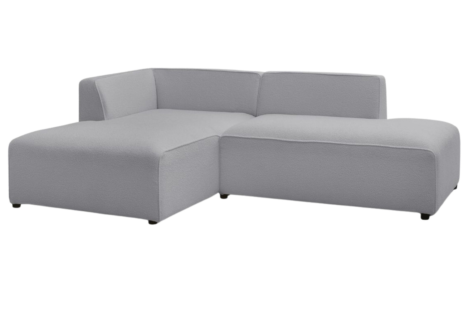 Bobochic Paris Světle šedá bouclé rohová pohovka Megeve 250 cm