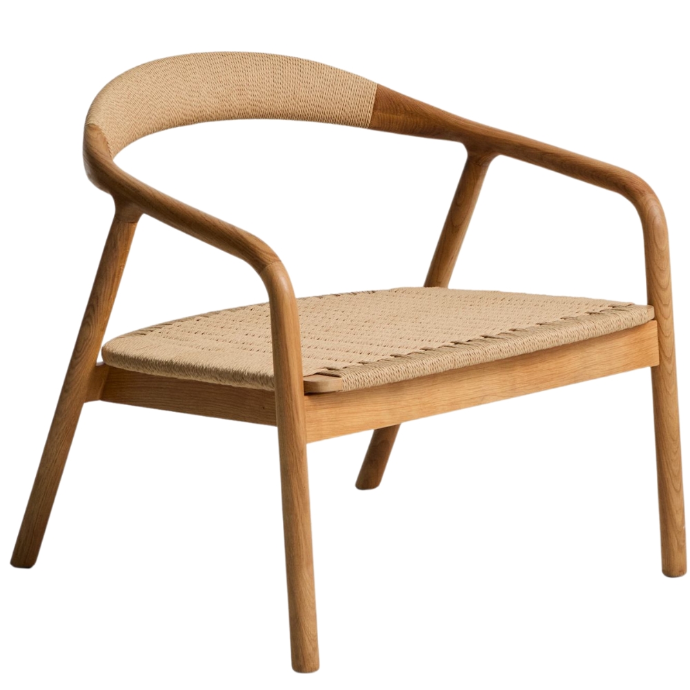 Kave Home Dubové křeslo Derile s výpletem