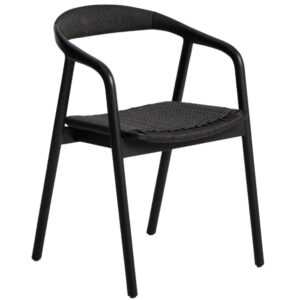 Kave Home Černá dubová židle Derile s výpletem