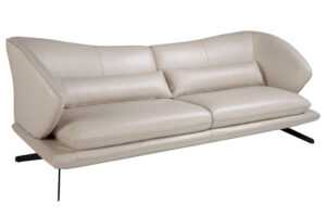 Angel Cerdá Béžovošedá kožená trojmístná pohovka No. 6146