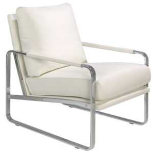 Angel Cerdá Bílé koženkové křeslo No. 5026