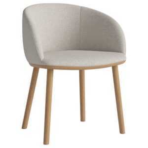 Bolia Béžová bouclé jídelní židle Join s dubovou podnoží