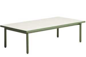 Kave Home Bílo-zelený zahradní stolek Maurina 122 x 61 cm