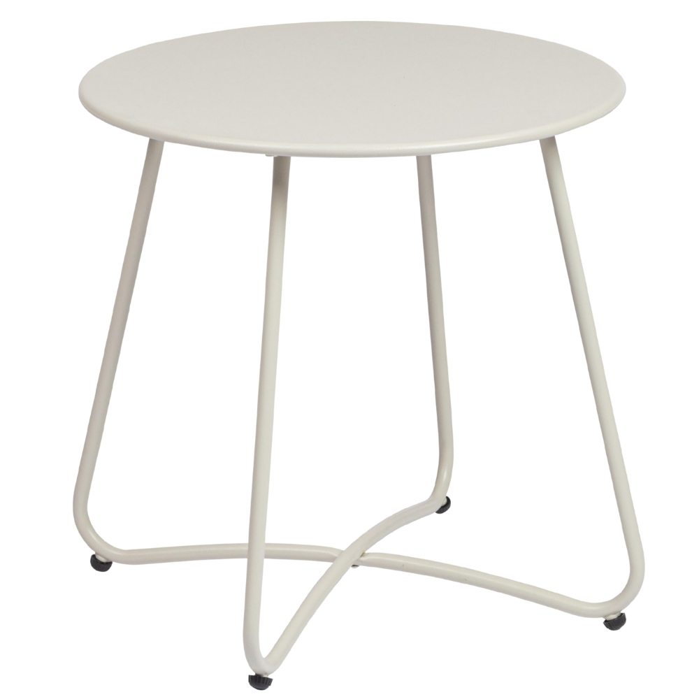 Bizzotto Krémový kovový zahradní stolek Austin ø 45 cm