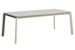 Kave Home Krémový hliníkový rozkládací zahradní stůl Brela 205/287 x 100 cm