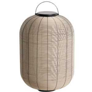 Kave Home Béžová zahradní LED lampa z umělého ratanu Saranella 55 cm