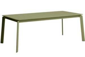 Kave Home Zelený hliníkový rozkládací zahradní stůl Brela 205/287 x 100 cm