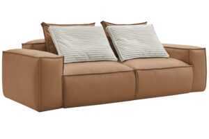 Bobochic Paris Světle hnědá koženková trojmístná pohovka Boheme 260 cm