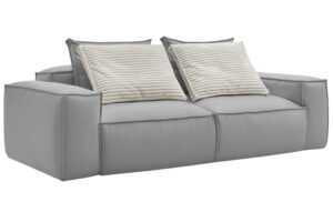 Bobochic Paris Světle šedá koženková trojmístná pohovka Boheme 260 cm