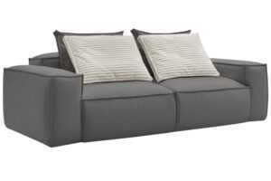 Bobochic Paris Tmavě šedá koženková trojmístná pohovka Boheme 260 cm