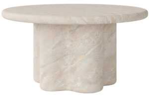 Somcasa Konferenční stolek Luigi ⌀ 80 cm s dekorem travertinu
