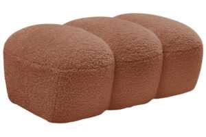 Bobochic Paris Terakotově oranžová bouclé podnožka Hippolyte 105 x 68 cm