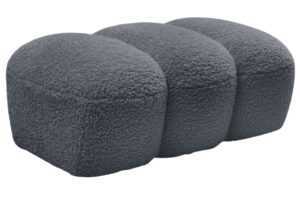 Bobochic Paris Tmavě šedá bouclé podnožka Hippolyte 105 x 68 cm