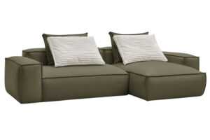 Bobochic Paris Zelená koženková rohová pohovka Boheme 302 cm