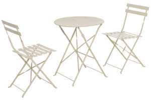 Bizzotto Krémový skládací zahradní set stolu a dvou židlí Austin