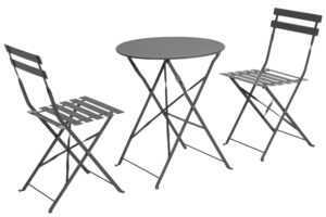 Bizzotto Antracitový skládací zahradní set stolu a dvou židlí Austin