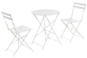 Bizzotto Bílý skládací zahradní set stolu a dvou židlí Austin