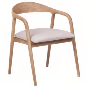 FormWood Dřevěná jídelní židle Kira s béžovým sedákem