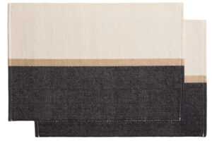 Kave Home Černo-béžový bavlněný set dvou prostírání Tari 35 x 50 cm