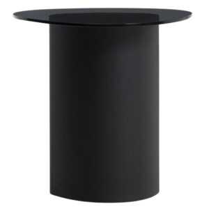 Kave Home Černý skleněný odkládací stolek Olir 48 x 47 cm