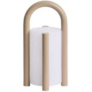 Kave Home Béžová přenosná zahradní LED lampa Leros 28 cm