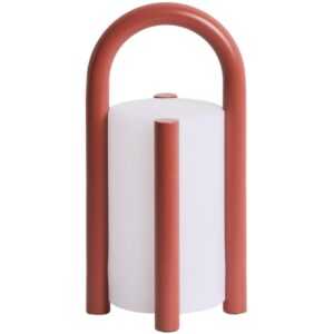 Kave Home Červená přenosná zahradní LED lampa Leros 28 cm