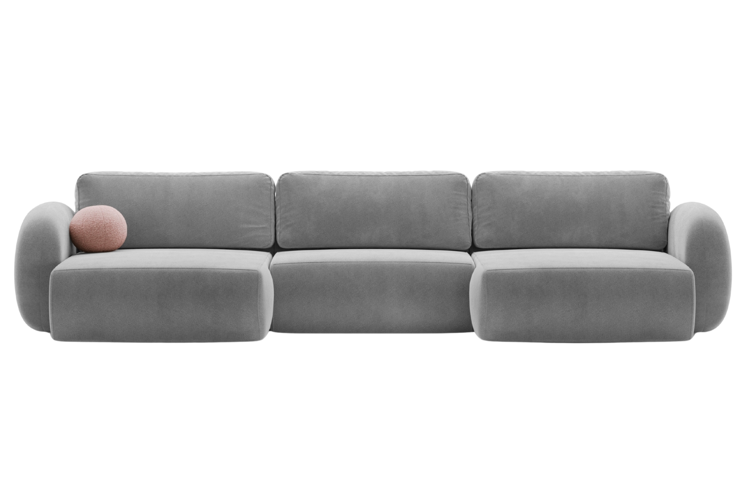 Maison Heritage Tmavě šedá sametová rozkládací pohovka Kora 362 cm