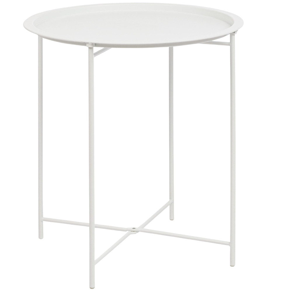 Bizzotto Bílý kovový zahradní stolek Austin ø 46 cm