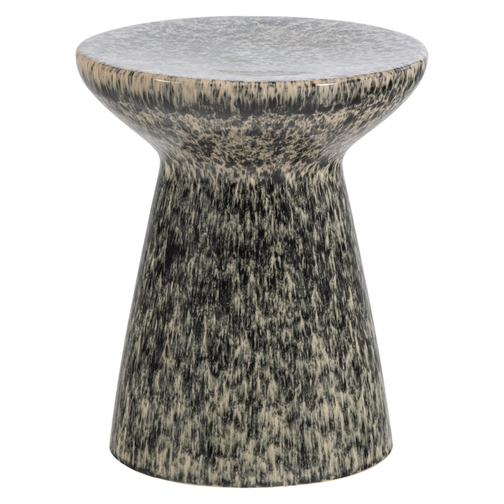 WOOOD Tmavě šedý keramický odkládací stolek Fleck ø 35 cm