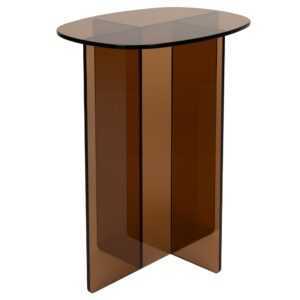 Zuiver Hnědý skleněný odkládací stolek LINEA 40 x 30 cm