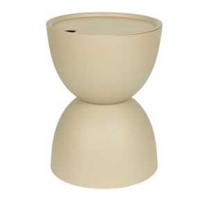 White Label Béžový plastový zahradní stolek MARA 34 cm