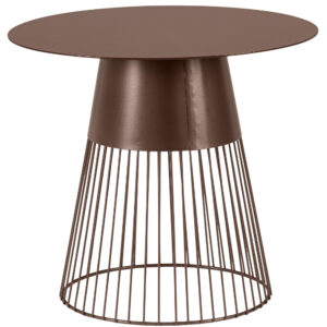 Bizzotto Hnědý kovový odkládací stolek Godric Ø50 cm
